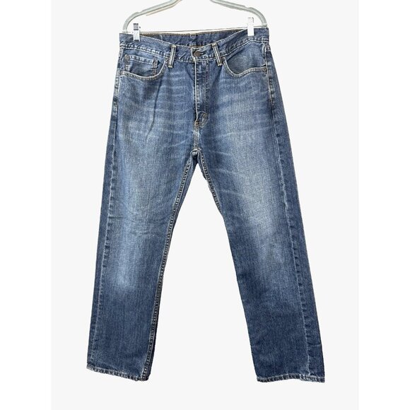 Levis 505 Retro Classic Mens Jeans 34x30 Faded Stone wash Y2K Denim Streetwear - Picture 1 of 11